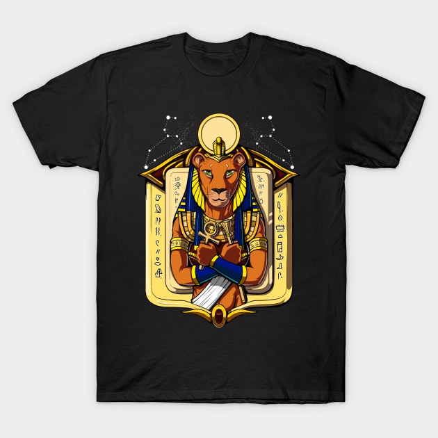 Egyptian Goddess Sekhmet T-Shirt by underheaven